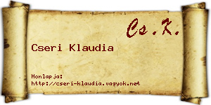 Cseri Klaudia névjegykártya